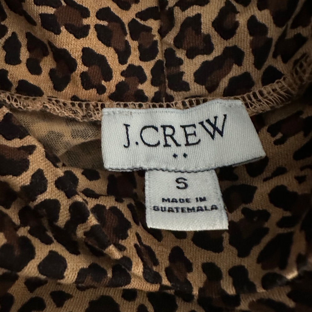 Leopard-print Turtleneck J crew size small 100% c… - image 8